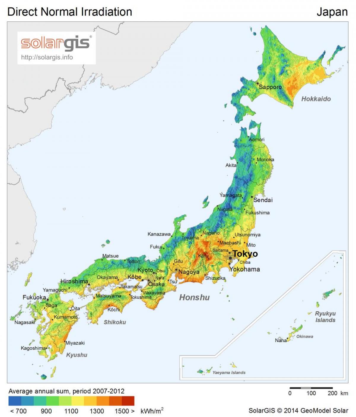 žiarenie japonsko mapu